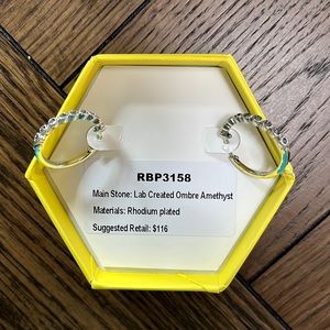 Ring bomb party lab created ombre amethyst hoops